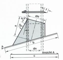 Dachdurchführung 15° bis 30° Bertrams DW Edelstahlschornstein Ø 150 mm 