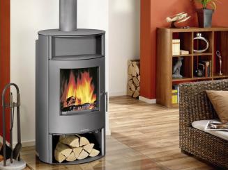 Justus Island Aqua II Stahl gussgrau Kaminofen wasserführend 