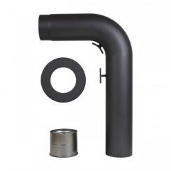 Ofenrohr-Set 130 mm Rundbogen mit Doppelwandfutter Wandrosette Reinigung 