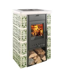 HAAS SOHN Kachelofen Tirol grün-weiß zweifarbig 