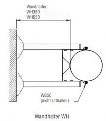 Wandhalter für WB 105-350 mm Bertrams DW Edelstahlschornstein Ø 150 mm 