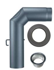 Ofenrohr-Set 150 mm Winkelbogen mit Doppelwandfutter Wandrosette Reinigung 