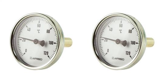 2 x Bimetall Standard Thermometer mit Tauchhülse 1/2"AG 