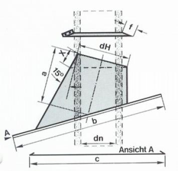 Dachdurchführung 15° bis 30° Bertrams DW Edelstahlschornstein Ø 150 mm 