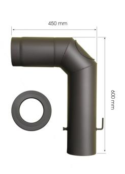 Ofenrohr-Set 150 mm Winkelbogen B x H 450 x 600 mm - mit Wandrosette 